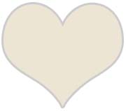 Chien Blanc Intereriors: Frenchic Furniture Paint - Creme de la Creme (classic cream shade) heart shaped colour swatch.