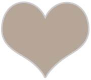 Chien Blanc Intereriors: Frenchic furniture paint - Salt of the Earth (taupe). Photo shows a heart shaped colour swatch.