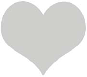 Chien Blanc Intereriors: Frenchic furniture paint - Swanky Pants (silver grey). Photo shows a heart shaped colour swatch.