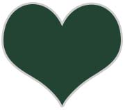 Chien Blanc Intereriors: Frenchic furniture paint - Victory Lane (British racing green). Photo shows a heart shaped colour swatch.